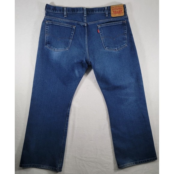 Levi's 517 Mens Jeans 40 x 29 Boot Cut Blue Denim High Rise Red Tab Pants Casual - Picture 4 of 11